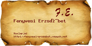 Fenyvesi Erzsébet névjegykártya