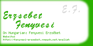 erzsebet fenyvesi business card